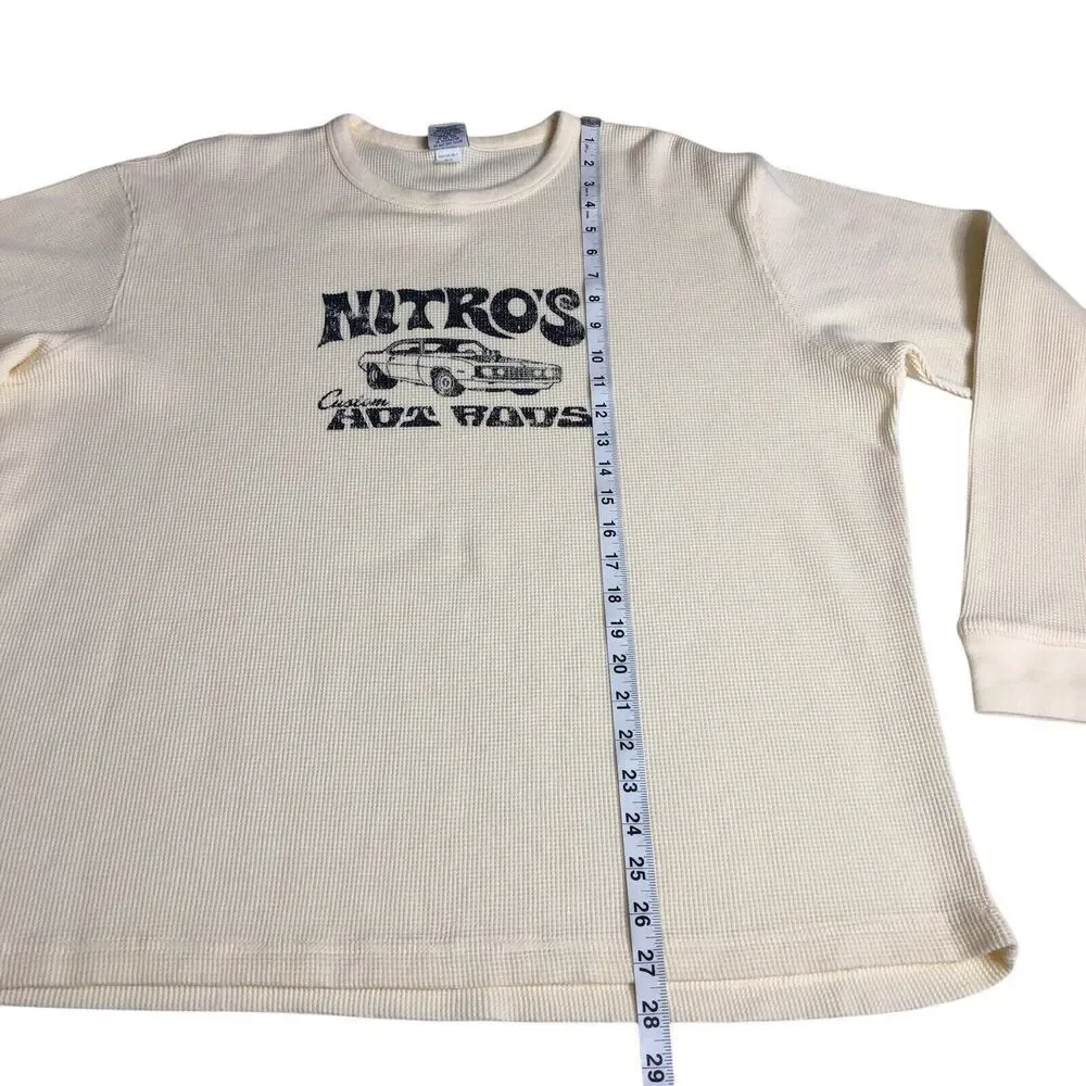 Vintage‎ Old Navy Sweater Mens XL Nitro Hot Rods Thermal Waffle Knit Grunge Y2k